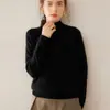 Nuevo Suéter de Cachemira para Mujer Estilo Simple Otoño 2026, Tejido de Cuello Medio Alto, Suéter Básico Versátil de Manga Larga