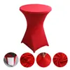 Atacado Decoração de Hotel Casamento Barra de Coquetéis Toalha de Mesa Redonda Poliéster Cor Sólida Toalha de Mesa Elástica Redonda Decoração de Casamento