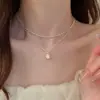 Colar de Prata Esterlina 925 para Mulheres, Acessórios de Luxo, Joias de Nicho de Luxo Leve, Colar com Pingente de Zircônia Super Brilhante Que Não Desbota