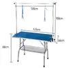 Mesa de Banho e Tosa para Pets Mesa de Tosa para Cachorros Cães de Raça Grande Gato Dobrável Banho Tosagem Secagem com Soprador Mesa Portátil Pet Shop