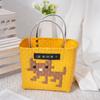 Bolsa Tejida de Comercio Exterior Bolsa Tejida Linda de Dibujos Animados Empalmada Portátil Bolsa de Playa para Compras Bolso Tejido a Mano para Verduras Bolso