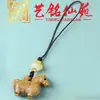 Llavero Caballo Zodiacal de Palo de Rosa Yiming Xianyuan Caballo Tallado en Madera Maciza Creativo Colgante para Cadena de Teléfono Regalo