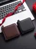 Nova carteira masculina simples curta, carteira masculina multifuncional da moda, porta-moedas, bolsa com zíper, porta-cartões com múltiplos compartimentos para cartões