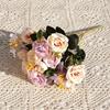 Pequeno Buquê de Rosa Imperial Sh3 Flores Artificiais Flores Falsas Flores Artificiais para Fotografia de Casamento Decoração de Casa Flores Decorativas Macias