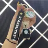Llavero de taza de té con leche de Starbucks de nueva llegada transfronterizo, colgante de coche de dibujos animados, muñeca, joyería, llavero lindo para bolso