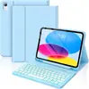 Adecuado para iPad A16 11 pulgadas 2025 Teclado Bluetooth Funda de cuero 10ª generación Tecla color cara Teclado blanco retroiluminado