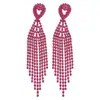 Pendientes de Borla con Forma de Gota de Agua Tachonados de Diamantes Estilo Corte Europeo y Americano, Pendientes de Lujo Ligero de Gama Alta, Accesorios de Oreja Exagerados de Moda y Únicos