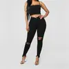 Verano 2020 Nuevo Exportación Espejo Cruzado Exportación Pantalones Largos de Mezclilla Color Sólido Rasgados para Mujer Europeos y Americanos Ebay Aliexpress