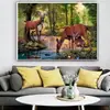 Pintura de Diamantes DIY de Comercio Exterior, Diseño de Pareja de Ciervos, Diamante Completo, Arte de Pared Decorativo, Imágenes de Modelo Nuevo, Venta al por Mayor de Fábrica