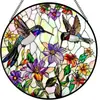 Amazon Nuevo Colgante de Vidrio Plano Atrapador de Pájaros Rojos Navideños Decoración Colgante para Hogar Exterior Jardín Patio