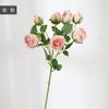 Rosa retro de borde quemado flor artificial rama única rosa falsa decoración retro europea para el hogar adornos de flores falsas en stock