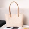 Bolsa de Mujer Más Vendida en Transmisión en Vivo, Simple y Versátil, Sensación de Alta Gama, Bolso Tejido a Mano, Bolso Tote de Hombro para Viaje de Cuero Genuino para Mujer