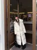 Talla Grande Invierno Blanco Pato plumón Edredón Grande Chaqueta de plumón para Mujer Larga Hasta la Rodilla Estilo Coreano Gruesa con Capucha Removible Cálida