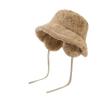 Chapéu de pescador de inverno estilo japonês com proteção auricular para mulheres, reforçado com veludo, moderno e versátil, de pelúcia removível, imitação de pele de coelho