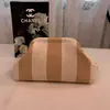 Nueva bolsa de playa de venta caliente transfronteriza, bolsa de nube, bolsa tejida, bolsa a rayas versátil de moda para niñas, bolsa de maquillaje, bolsa de punto volador
