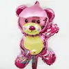 Novo Balão de Filme de Alumínio Urso Sentado com Bolo Abraçando Balão de Decoração de Aniversário Urso Estéreo 3D Atacado Layout de Festa