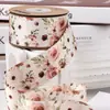 Cinta con estampado de hortensia, ciruela y durazno, moño DIY para accesorios de cabello, flor para empaque de regalo, cinta frutal floral