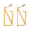 Aretes de botón geométricos con la letra LV de diseño original de acero de titanio chapado en oro de 18 quilates, aretes personalizados de estilo moderno ins E221407