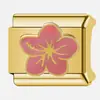 Pulsera Modular Italiana Nueva Spot Acero Inoxidable Electrochapado en Oro de 18K Accesorios de Pulsera Modular Soldada de Flores