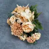 Simulado 7-Garras Cacho de Peônias Ricas para Casamento Decoração de Casa Arranjo, Rosas Hibisco, Enfeites de Flores Artificiais Transfronteiriços Atacado
