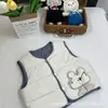 Chaleco de algodón de dibujos animados 3D para bebés y niños pequeños, unisex, de un solo pecho, prenda exterior sin mangas para otoño e invierno, chaleco elegante