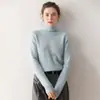 Nuevo Suéter de Cachemir Grueso de Cuello Alto para Mujer Otoño e Invierno, Suéter Básico de Punto Suave de Manga Larga