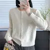 Elegante diseño floral bordado, cárdigan de punto con pelo de mapache, nueva colección otoño/invierno 2026 para mujer, chaqueta suéter estilo coreano