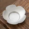 Portavasos Flor de Estaño Puro, Posavasos para Té, Accesorios para Ceremonia del Té, Base Aislante de Calor para Taza y Platillo, Bandeja Pequeña para Té, Estilo Zen Vintage Hecho a Mano