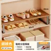 Armário de sapatos prateleira em camadas rack de armazenamento armário organizador de prateleira divisória de sapato de couro prateleira de armazenamento divisória de sapato doméstico