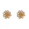 Pendientes Retro Franceses Simples de Metal con Perlas y Diseño Hueco de Pétalos Estilo Nicho Diseño Único para Mujer