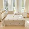 Algodón Lavado Engrosado Juego de Tres Piezas para Cama Funda de Cama Floral Pequeña Ropa de Cama Transpirable Amigable con la Piel Impresa para Dormitorio de Estudiante Cama Individual