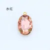 Fundo afiado em forma de strass de vidro textura de moda de luxo cristal pingente colar acessórios multi-tamanho oval único pendurado