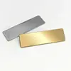Em estoque espelho aço inoxidável emblema funcionário metal trabalho emblema número de trabalho nome marca pino emblema magnético atacado
