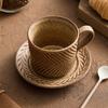 Taza de Café Retro Mimosa Cerámica Medieval Taza de Alto Valor Taza Juego de Té de la Tarde Juego de Taza y Platillo con Cuchara