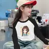 Camiseta Interior Térmica de Forro Polar para Niñas, Nuevo Estilo Otoño/Invierno 2026, Camiseta de Manga Larga Ranglán, Top Cálido de Cuello Redondo para Niñas