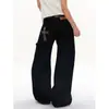 Jeans de pierna ancha con diseño de estampado de leopardo cruzado para hombre y mujer, nuevo estilo americano, adornados con pedrería, pantalones rectos de largo hasta el suelo