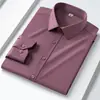 Camisa masculina de manga longa transfronteiriça, vestimenta executiva plus size, top de fibra de bambu sem ferro e anti-rugas, camisa masculina para usar sob um terno