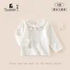 Camiseta de manga larga para niña, nueva colección otoño 2026, top de manga larga para niños, cuello redondo, camiseta interior versátil de manga larga para bebés niñas