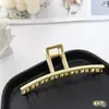 Celebridade da Internet Metal Grande Presilha de Cabelo Feminina Menina Coreana Simples Elegante Elegante Presilha para Parte de Trás da Cabeça Série Dourada Feminino