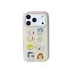 Funda linda de Snoopy con manzana para teléfono 18Promax con lunares amarillo lechoso, adecuada para 17Promax, diseño de doble capa, también cabe en 16Pro