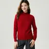 Versátil para el commute~Suéter 100% cachemir para mujer, cuello redondo semialto, corte ajustado, suéter base de cachemir suave y cómodo para otoño e invierno