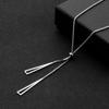 Yunyao 2022 Nuevo Modelo Cadena para Clavícula Triangular Coreana de Alta Calidad en Oro Rosa con Borla Desmontable de Acero de Titanio Que No Se Desvanece
