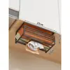 Caixa de armazenamento de cozinha, suporte de pendurar sem furar para uso doméstico sob o armário, prateleira multifuncional invertida para armazenamento de lenços umedecidos e papel toalha
