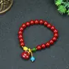 Nuevo Estilo Chino Tendencia Nacional Hebilla de Paz Pulsera de Loto Moda Femenina Elegante Retro Pulsera de Arena Púrpura y Dorada Joyería Pulsera de Cinabrio