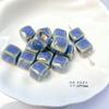 Pendientes de cerámica de alta temperatura con forma de flor cuadrada esmaltada, hechos a mano, para hacer joyas, collares y pulseras.
