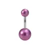 Anillo para ombligo de perla de imitación acrílica 10 colores joyería para piercing corporal de acero inoxidable clavo para ombligo fábrica directa Amazon