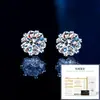 Brincos de Moissanita Cor D em Prata de Lei S925 para Mulheres Design Exquisito de Floco de Neve Versátil Exquisito Seis Garras Cravejados Brincos de Luxo Leve