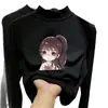Camiseta interior térmica para niña de otoño e invierno, elegante y dulce, estilo coreano, de manga larga, interior cepillado para niñas pequeñas
