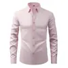Camisa de vestir de manga larga para hombre, no necesita planchado, corte slim, estilo coreano, ropa de trabajo profesional, camisa casual para traje