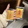 Pegatina para Teléfono Tarjeta Chapada en Oro 999 con el Dios de la Riqueza y la Princesa, Deseándote Riqueza y Prosperidad, Regalo de Buena Suerte para el Año Nuevo, Artículo Físico para Clientes